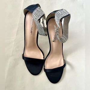 Public Desire Diamante Ankle Strap Stilettos Sz 9
